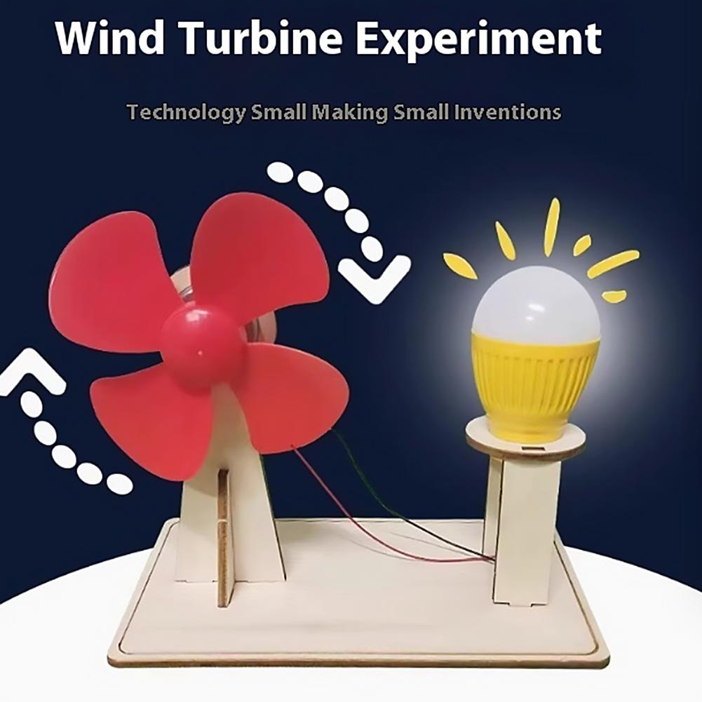 Science Kit - DIY Windkraft-Beleuchtungsmodell, STEM-Lernset, Batterieloses Windenergie-Umwandlungs-Experiment, Montage